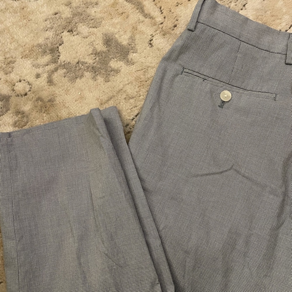Express herringbone straight leg dress pants
